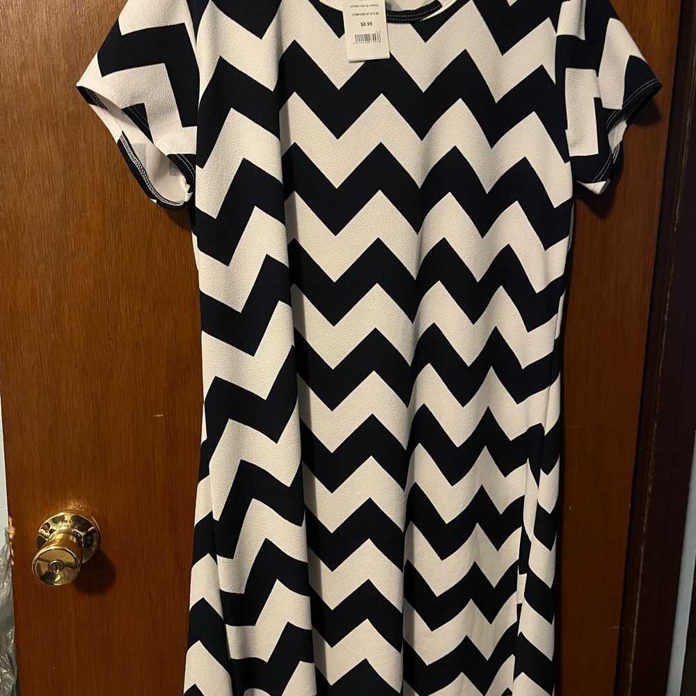 Black and White Chevron Dress